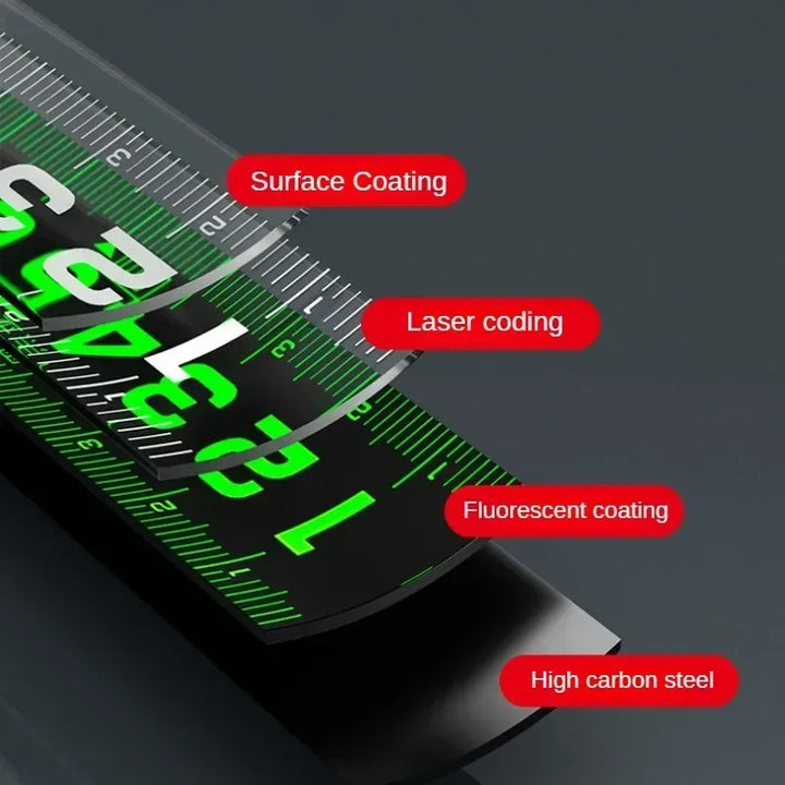 SmartGearPros Self-Locking Metric Measuring Tape – High Precision, Wear-Resistant, Fluorescent Steel Ruler (3M/5M/10M)