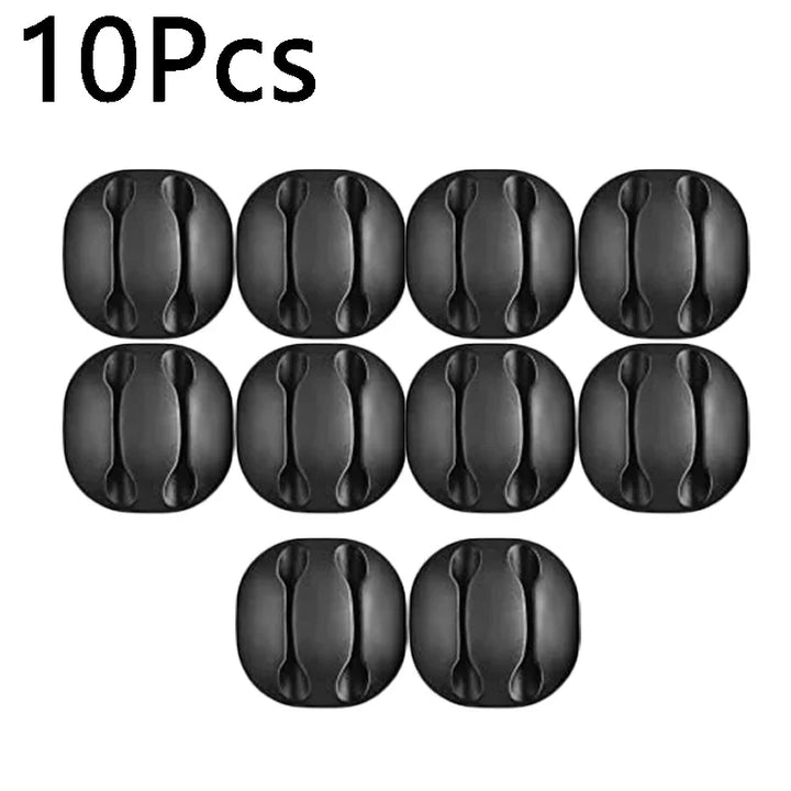 SmartGearPros Self-Adhesive Cable Clips – 1/3/5/10-Pack Silicone USB Cord Holders for Desk, Car & Home Use