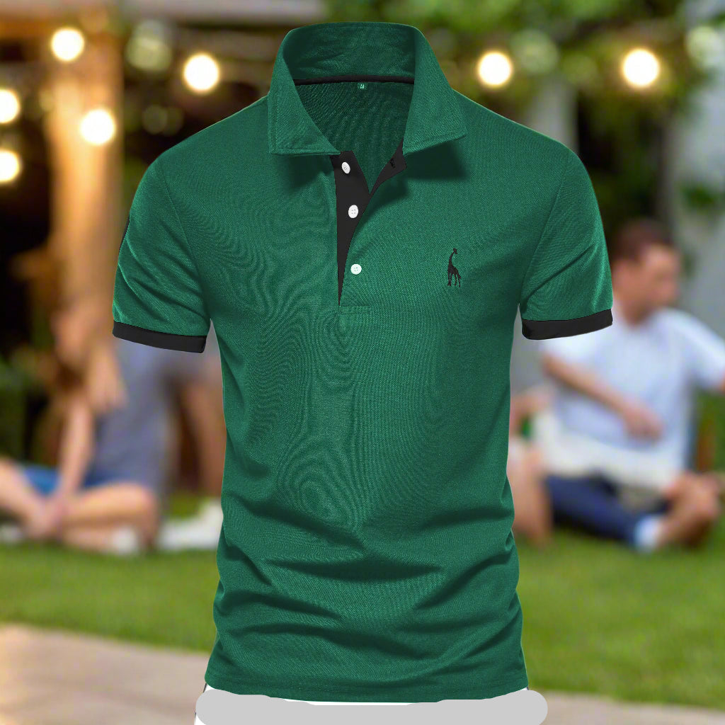 SmartGearPros Embroidered Polo – Men’s Cotton Shirt with Giraffe Design for Casual Class