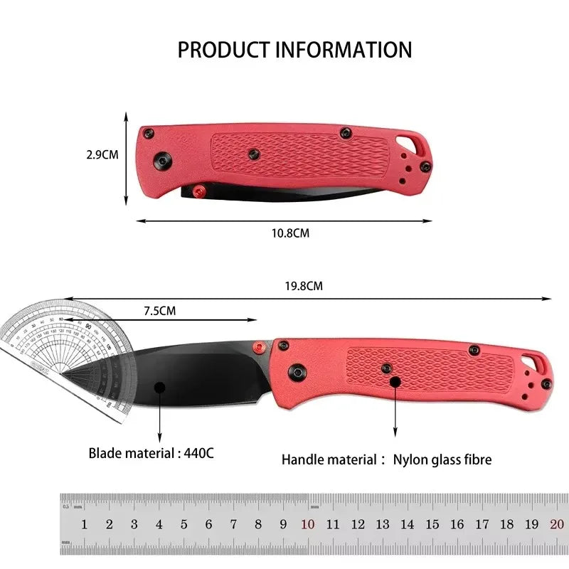 SmartGearPros BM 535 Bugout Multi EDC Folding Knife - Grivory Handle Ultra Lightweight Tactical