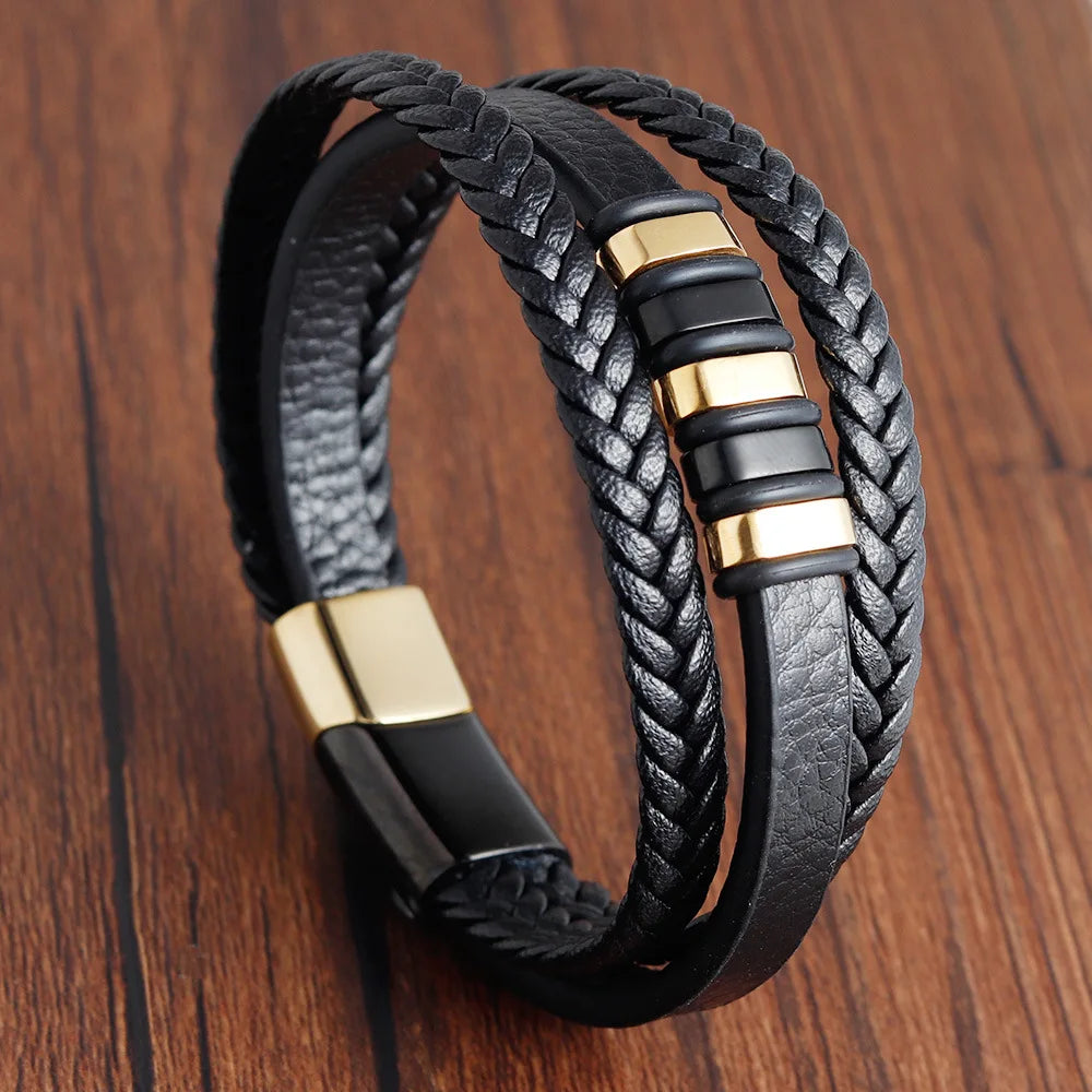 SmartGearPros Men's Rope Bracelet – Stainless Steel Charm Wristband for Style, Strength & Gifting