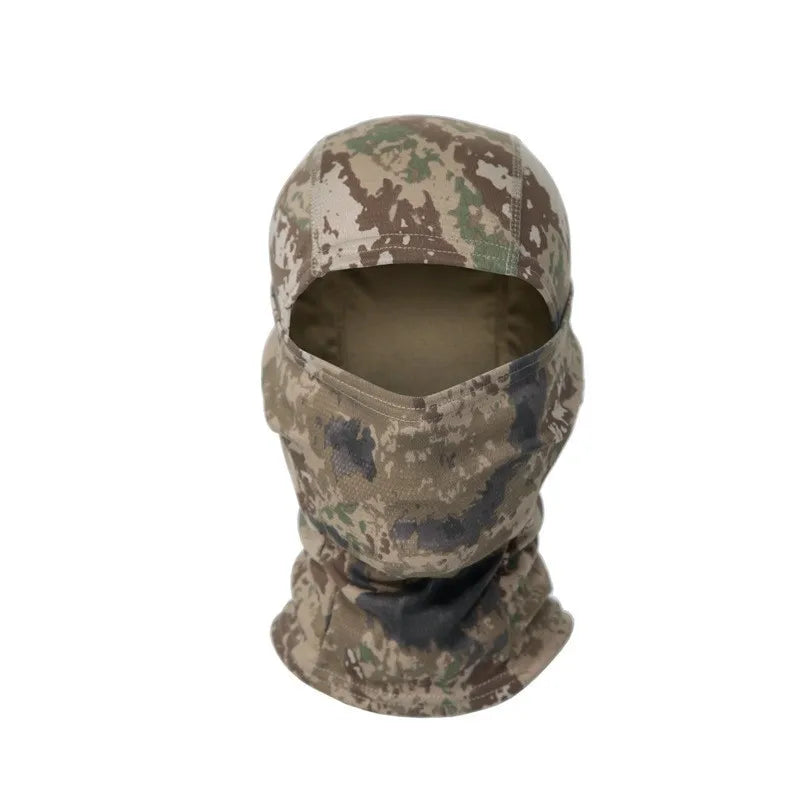 Camouflage balaclava on a white background