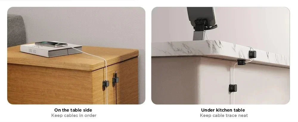 SmartGearPros Magnetic Cable Clip – Adhesive Cord Organizer with Snap-On Holders for Desk, Car & Wall Use