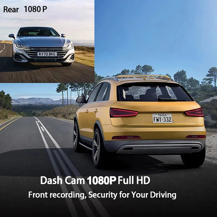 1080P Front & Rear Dash Cam – 4-inch Touchscreen
