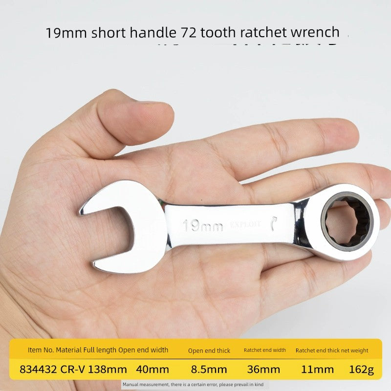 SmartGearPros Short Handle Fast Ratchet Wrench – Dual-Purpose, Labor-Saving, Offset Spanner (10-13mm)