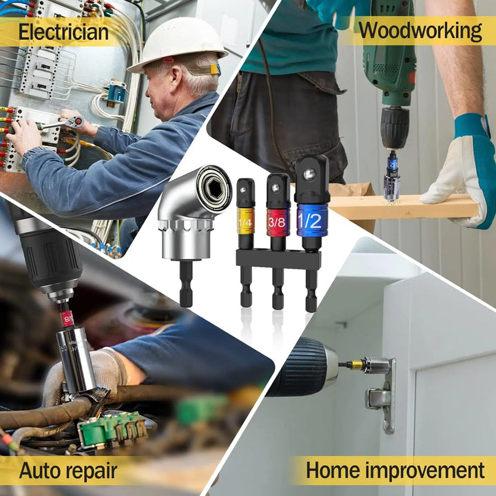 SmartGearPros 105° Impact Grade Angle Driver – Tight Space Drill Bit Adapter for Power Tools
