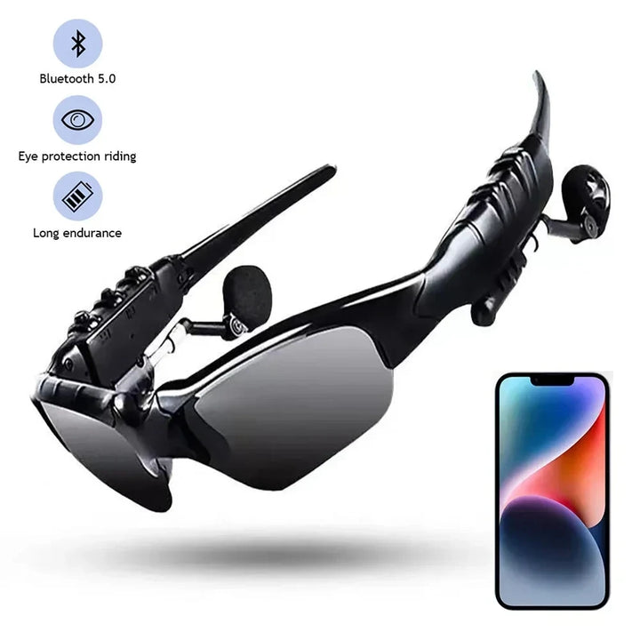 Sports Stereo Wireless Bluetooth Cycling Sunglasses 5 0 Headset Telephone Polarized Driving Sunglasses Mp3 Riding Eyes Glasses product image showing features or usage