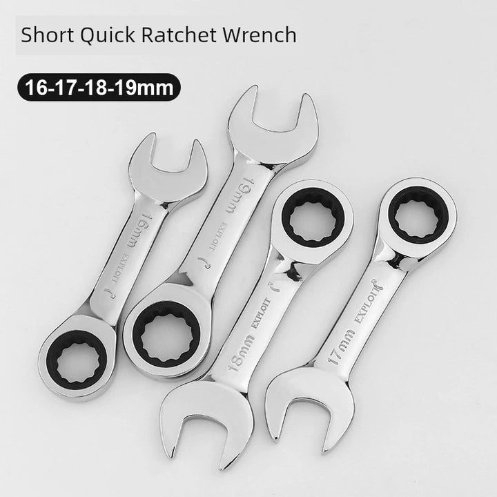 SmartGearPros Short Handle Fast Ratchet Wrench – Dual-Purpose, Labor-Saving, Offset Spanner (10-13mm)