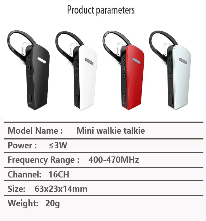 SmartGearPros Mini Wireless Walkie Talkie 3W - 400-470MHz Ear Hook Radio for Beauty Salon Hair Salon Restaurant