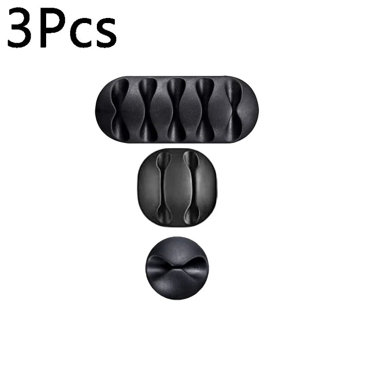 SmartGearPros Self-Adhesive Cable Clips – 1/3/5/10-Pack Silicone USB Cord Holders for Desk, Car & Home Use