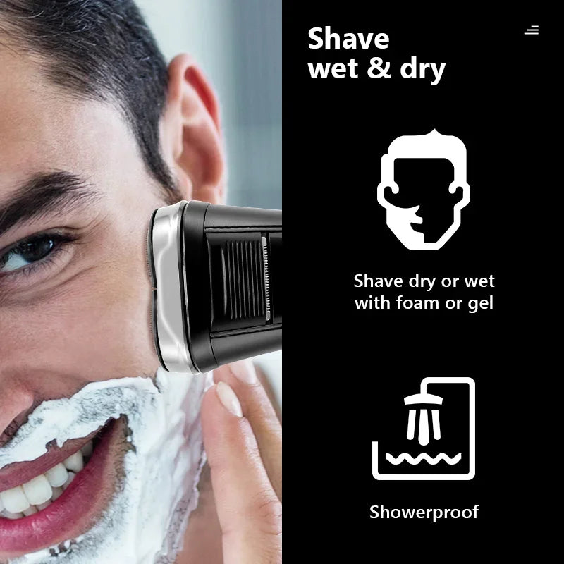 SmartGearPros Waterproof Electric Shaver – Fast Charging, Rechargeable Beard Trimmer & Shaving Machine