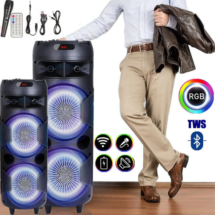 SmartGearPros 6000W Bluetooth Speaker – Portable Subwoofer with Deep Bass, LED Lights & Mic Support