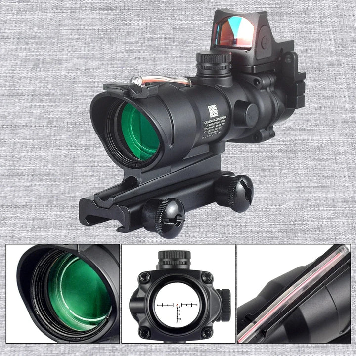 LAMBUL 4x32 Magnifier Scope with Red/Green Dot Sight & Killflash