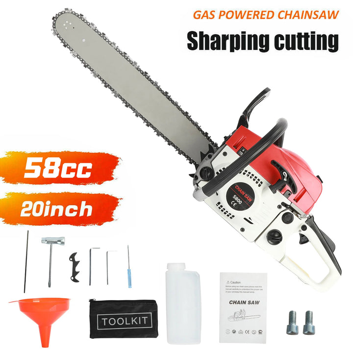 SmartGearPros 5-in-1 Gas-Powered Chainsaw Multi-Tool – Hedge Trimmer, Brush Cutter, Pole Saw & Grass Trimmer Kit
