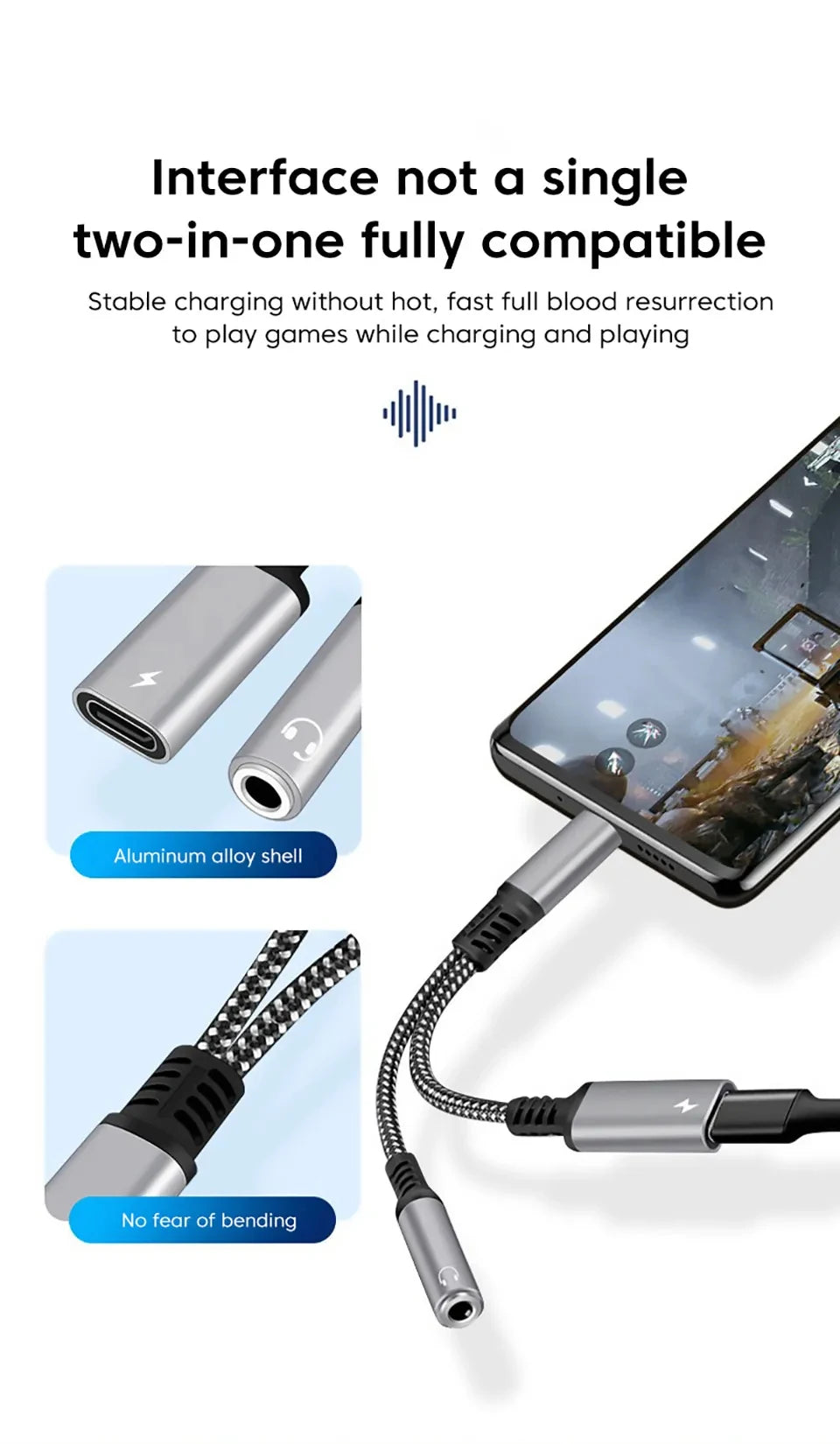 SmartGearPros USB-C to 3.5mm Adapter – 2-in-1 Audio + Charging Converter for Type-C Devices