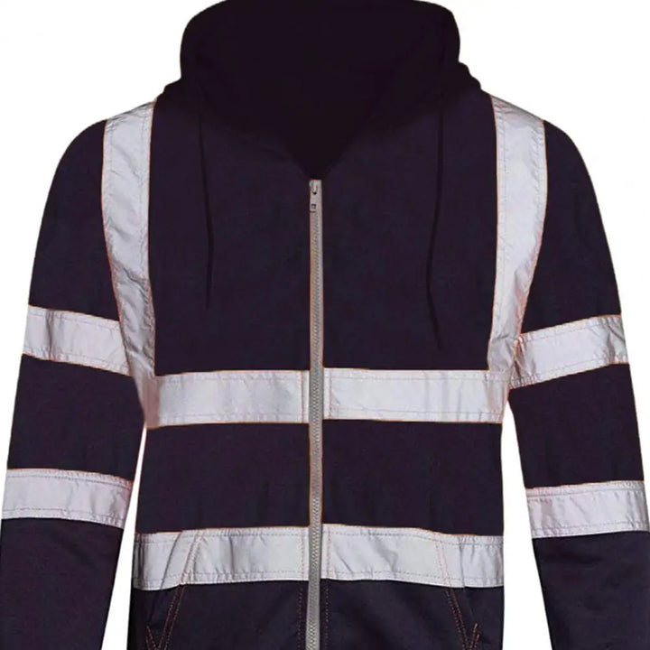 SmartGearPros Reflective Strip Hoodie – High-Vis Pullover for Work, Street Style & Night Safety
