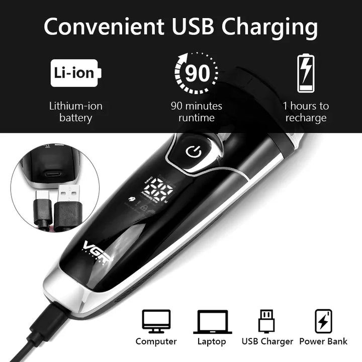 SmartGearPros Waterproof Electric Shaver – Fast Charging, Rechargeable Beard Trimmer & Shaving Machine