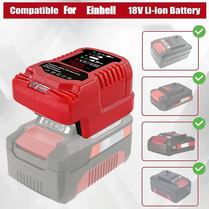 SmartGearPros Mini Li-ion Battery Charger - 12V/24V Portable Multi-Plug Power Adapter