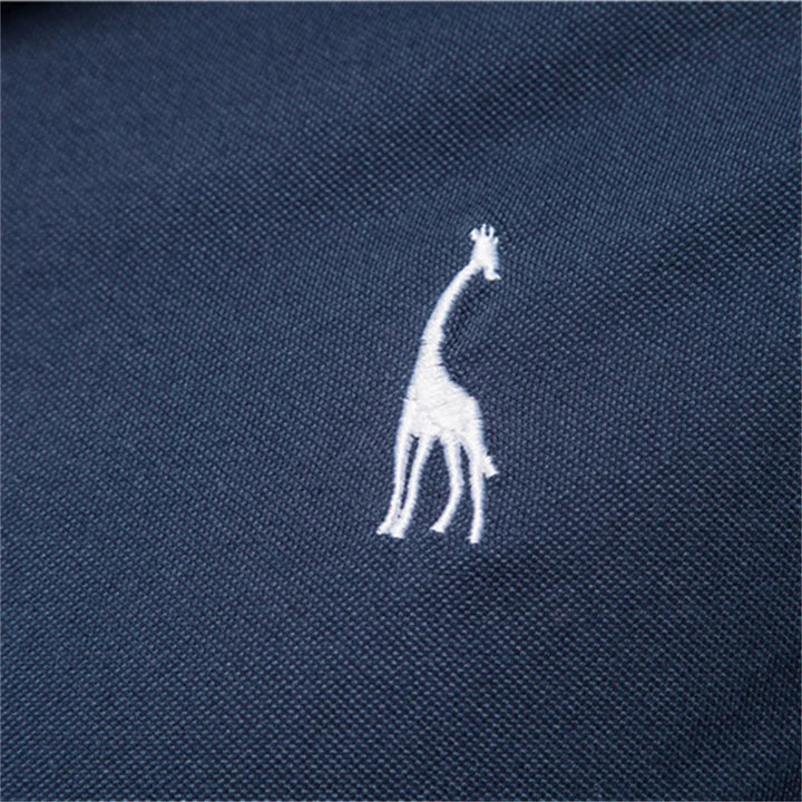 SmartGearPros Embroidered Polo – Men’s Cotton Shirt with Giraffe Design for Casual Class