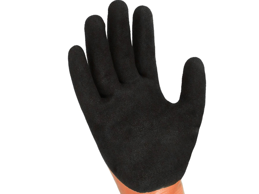 Handlandy Waterproof Work Gloves For Cold Weather Fully Submerged Rubber Warm Lining Winter Outdoor Work Gloves product image showing features or usage