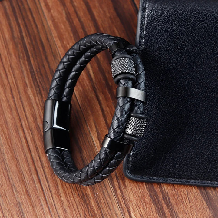 SmartGearPros Men's Rope Bracelet – Stainless Steel Charm Wristband for Style, Strength & Gifting