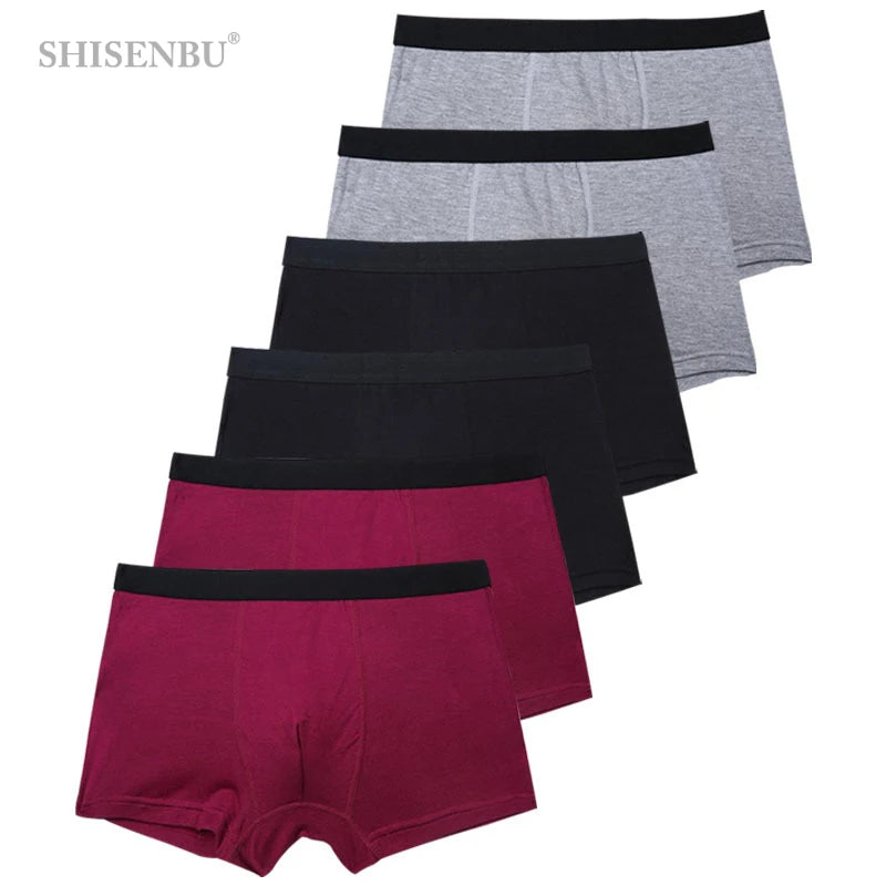 SmartGearPros BambooFlex Boxer Set - 6-Pack Ultra-Soft Breathable Underwear
