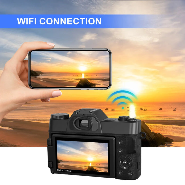 SmartGearPros 4K Digital Camera – 48MP, 16X Zoom & 3'' Flip Screen for Vlogging & Photography