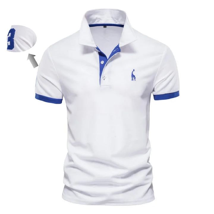 SmartGearPros Embroidered Polo – Men’s Cotton Shirt with Giraffe Design for Casual Class