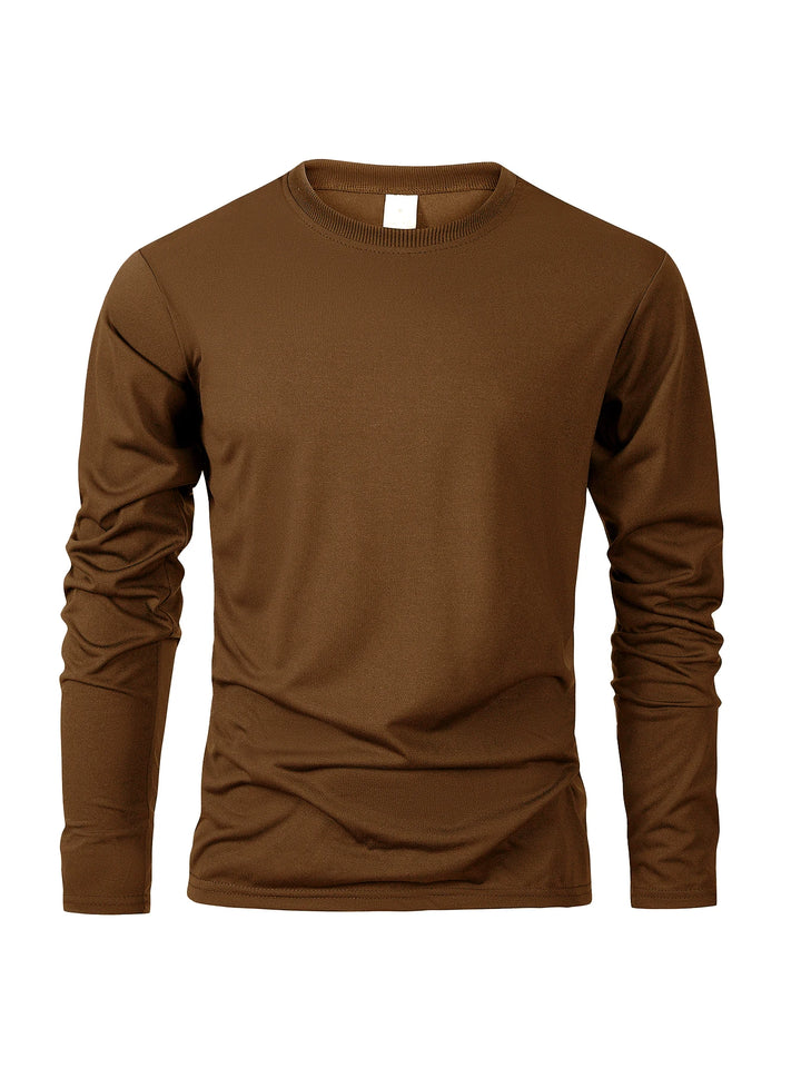 Brown long-sleeve shirt on a white background