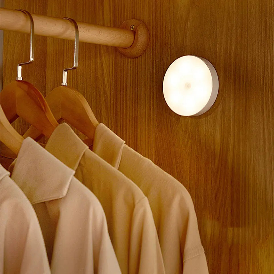 SmartGearPros Motion Sensor Night Light - USB Rechargeable LED Lamp for Kitchen Bedroom Stairs Hallway Cabinet Closet Wardrobe