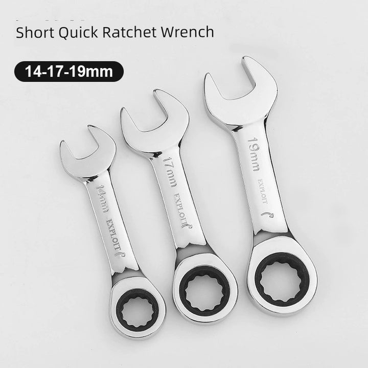 SmartGearPros Short Handle Fast Ratchet Wrench – Dual-Purpose, Labor-Saving, Offset Spanner (10-13mm)