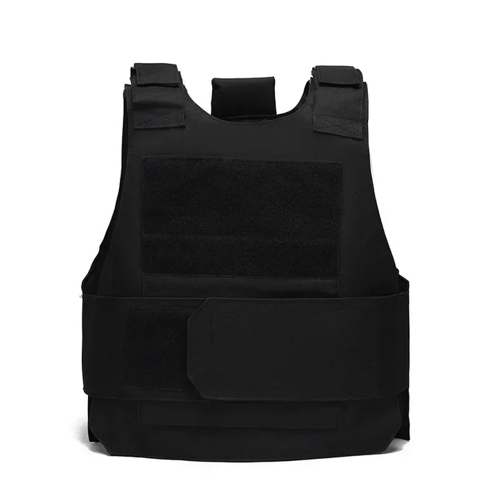 Black tactical vest on a white background