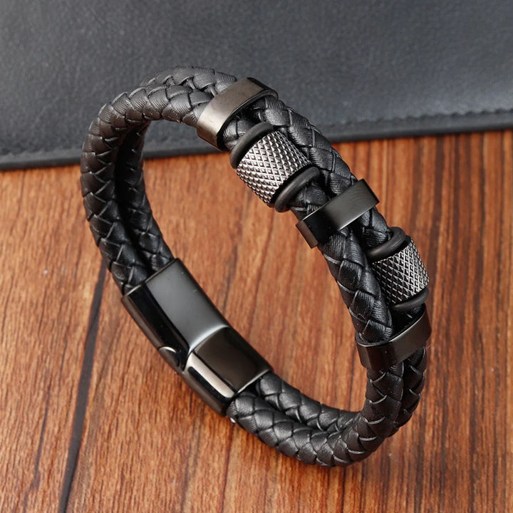 SmartGearPros Men's Rope Bracelet – Stainless Steel Charm Wristband for Style, Strength & Gifting