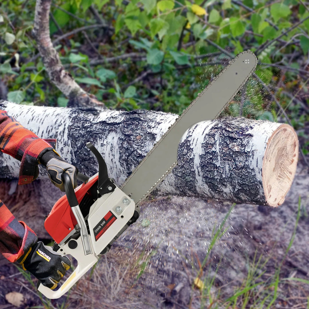 22 Inch 52Cc Gasoline Chainsaw Single Cylinder Air Cooled 2 Stroke Chainsaw Cutting Wood Gas Sawing 7500Rpm For Cutting Wood product image showing features or usage