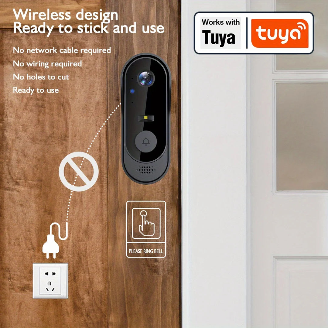 SmartGearPros Tuya WiFi Smart Video Doorbell – 2-Way Audio, Motion Detection, Night Vision & App Alerts