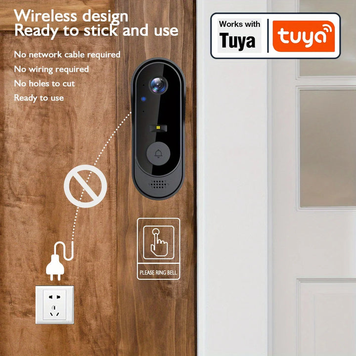 SmartGearPros Tuya WiFi Smart Video Doorbell – 2-Way Audio, Motion Detection, Night Vision & App Alerts