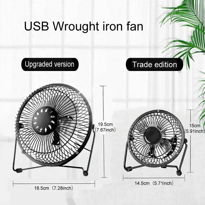 SmartGearPros Mini USB Desk Fan – 4in/6in Portable Metal Cooling Fan for Office, Home & Dorm Use