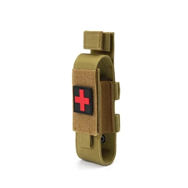 Tactical green first aid kit.