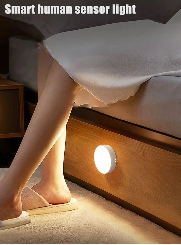 SmartGearPros Motion Sensor Night Light - USB Rechargeable LED Lamp for Kitchen Bedroom Stairs Hallway Cabinet Closet Wardrobe