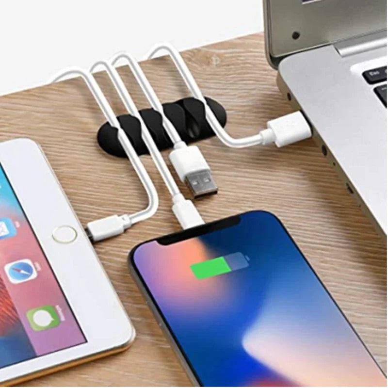 SmartGearPros Self-Adhesive Cable Clips – 1/3/5/10-Pack Silicone USB Cord Holders for Desk, Car & Home Use