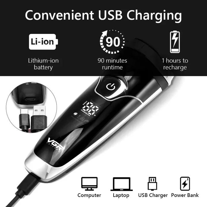 SmartGearPros Waterproof Electric Shaver – Fast Charging, Rechargeable Beard Trimmer & Shaving Machine