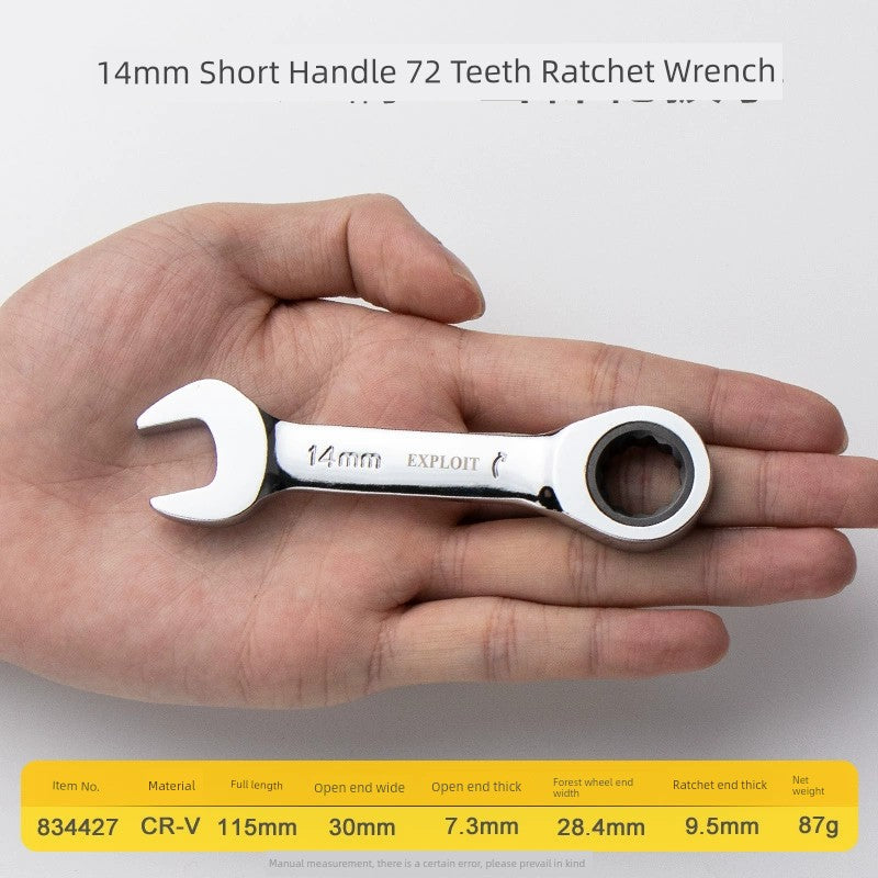 SmartGearPros Short Handle Fast Ratchet Wrench – Dual-Purpose, Labor-Saving, Offset Spanner (10-13mm)