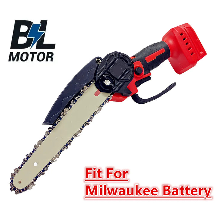 Fit For Milwaukee 18V Battery 8 Inch Chain Saw Brushless Chainsaw Electric Cordless Pruning Woodworking Cutting Power Tools product image showing features or usage