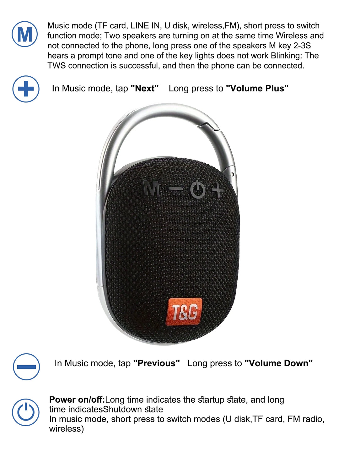 SmartGearPros TG321 Bluetooth Speaker – Portable Mini Wireless Speaker with Bold Sound & Modern Style