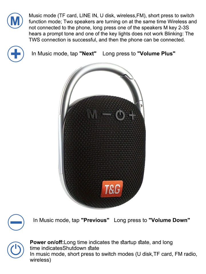 SmartGearPros TG321 Bluetooth Speaker – Portable Mini Wireless Speaker with Bold Sound & Modern Style