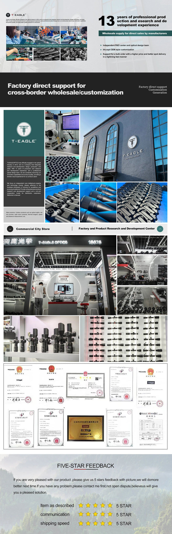 SmartGearPros T-EAGLE EOS 1.2-6 X24 IR Tactical LPVO Riflescope - Hunting Optical Collimator Air Gun