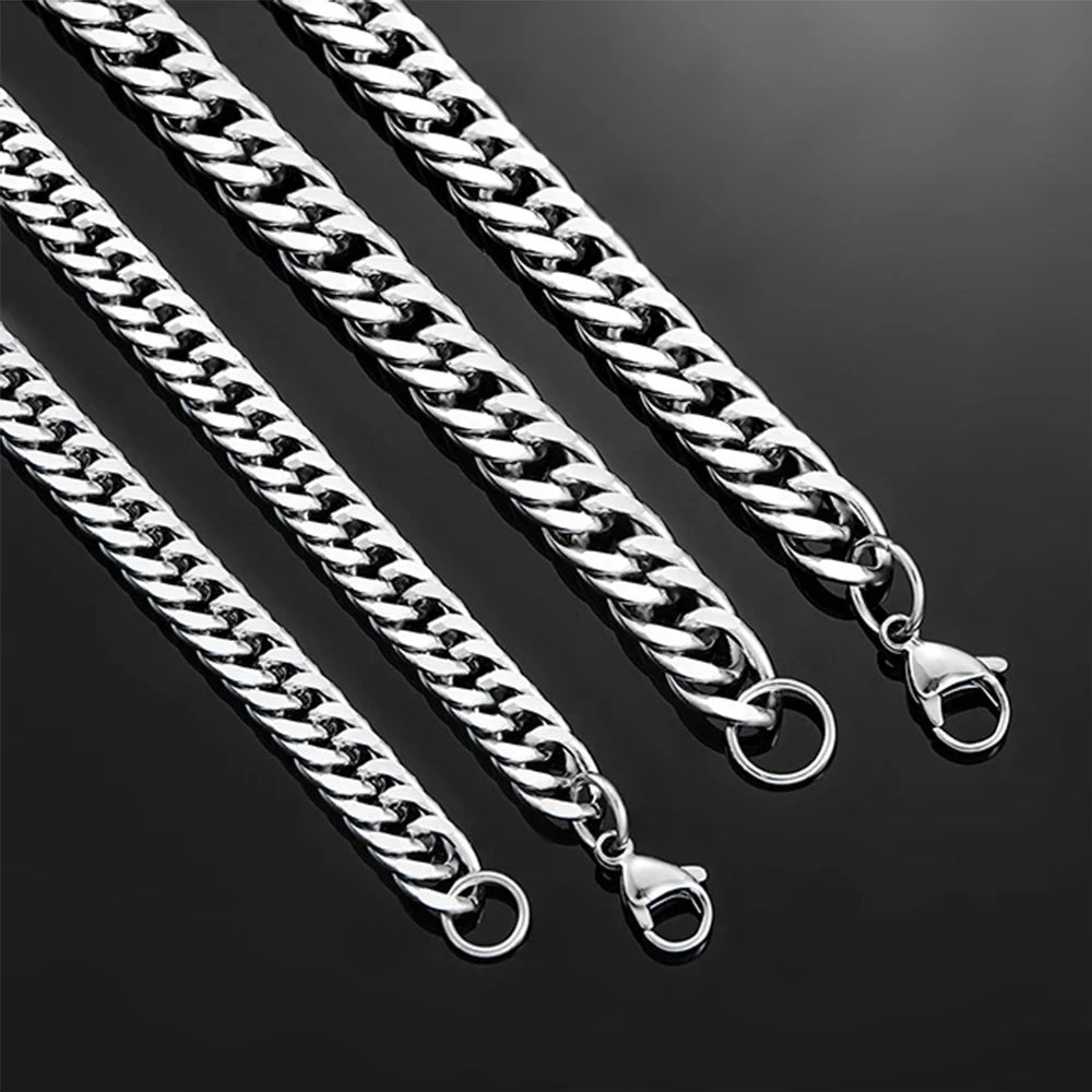 SmartGearPros SmartGearPros Stainless Steel Cuban Link Chain Necklace – Classic Men's & Boys' Chunky Jewelry (4.8mm-9.2mm) – 14 to 30 Inche
