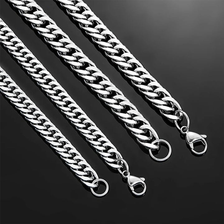 SmartGearPros SmartGearPros Stainless Steel Cuban Link Chain Necklace – Classic Men's & Boys' Chunky Jewelry (4.8mm-9.2mm) – 14 to 30 Inche