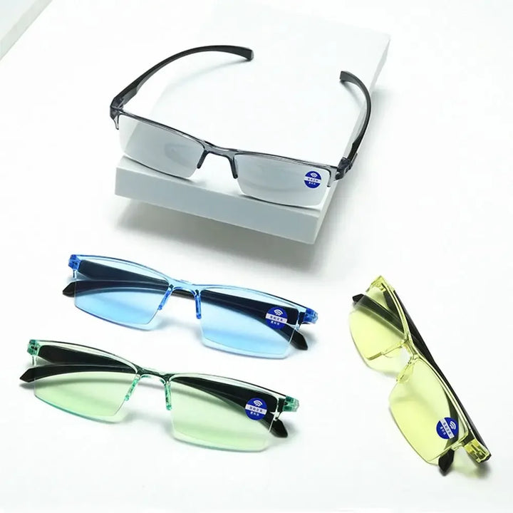 Front view showing sleek frame and clear lenses
