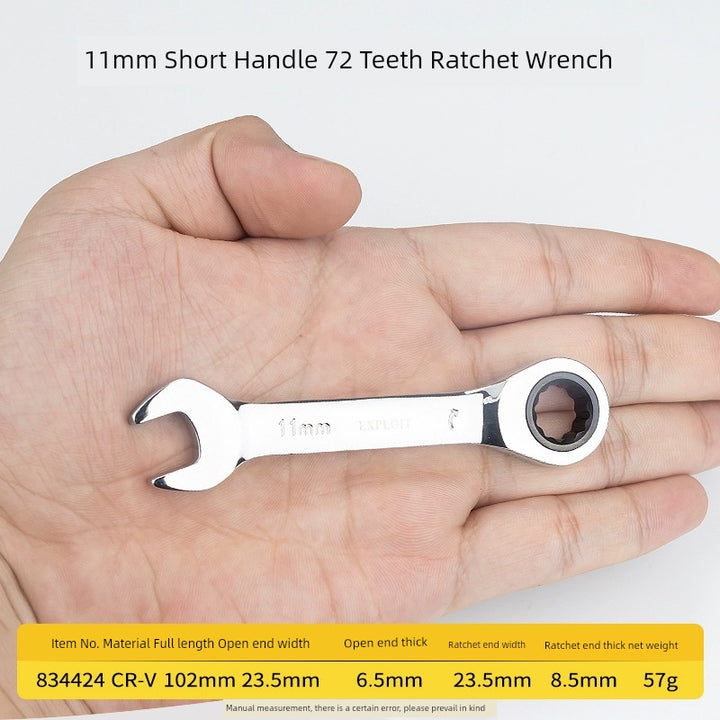 SmartGearPros Short Handle Fast Ratchet Wrench – Dual-Purpose, Labor-Saving, Offset Spanner (10-13mm)